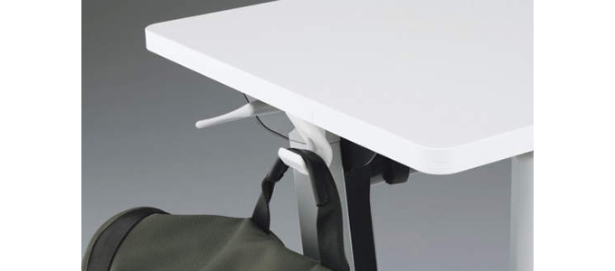 コクヨ　リーフラインS（Leafline/S）　, フラップテーブル　パネル（幕板）なしタイプ　, 棚付き　, スクエア天板　, W650 D450  H720mm　, KT-S126ANN