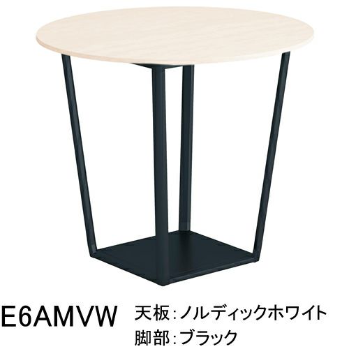 コクヨ　リージョン（Region）　, ボックス脚　円形テーブル　, ハイテーブル（H1000mm）　ブラック塗装脚　, メラミン天板　 W1200mm×D1200mm　, LT-RGC12HE6AN