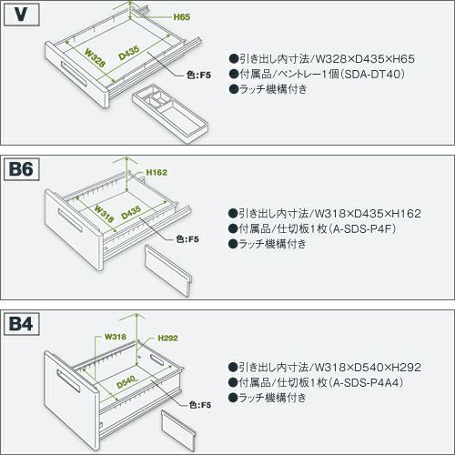 コクヨ　BS+デスクシステム（BS+）　, ワゴン　3段（V3）引き出し　, W395 D605 H615mm　, SD-BSN46V3F11N5