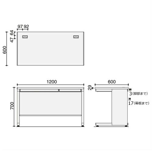 コクヨ インベント（INVENT） 平机 奥行600mmタイプ W1200