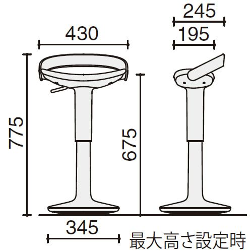 コクヨ ジョイン（Join） 昇降スツール 本体カラー・ブラック K15-Z8 ...