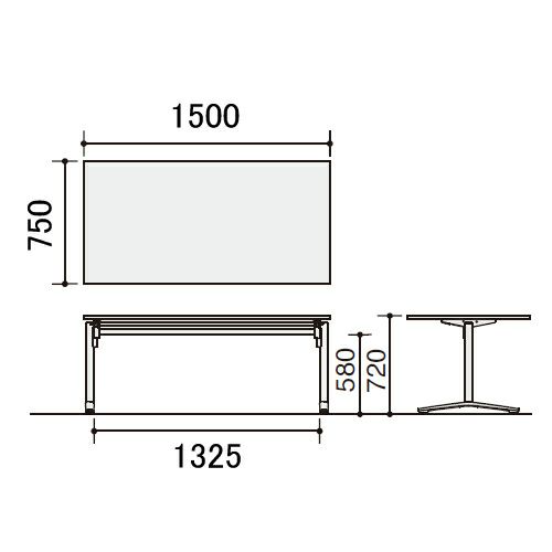 コクヨ ビエナ（VIENA） 天板フラップタイプ T字脚タイプ 角型天板