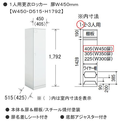 コクヨ シーフォート（C fort） カラー扉タイプ 1人用ロッカー・扉